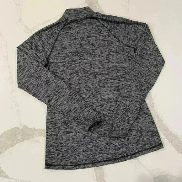 Old Navy Active Quarter Zip Gray Top Thumb Hole Semi Fitted Women’s Size Medium - Picture 5 of 6